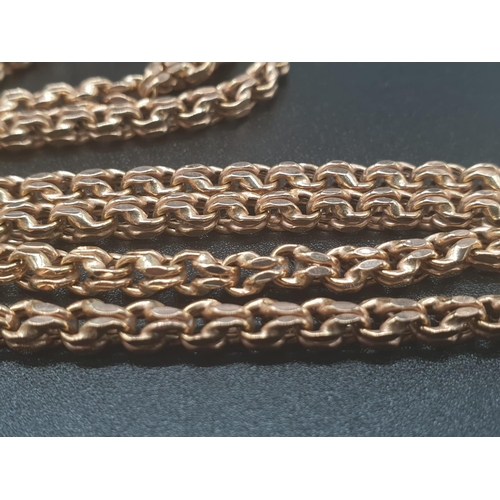 103 - 10ct rose gold cable necklace, length 57cm. Weight 11.3 grams