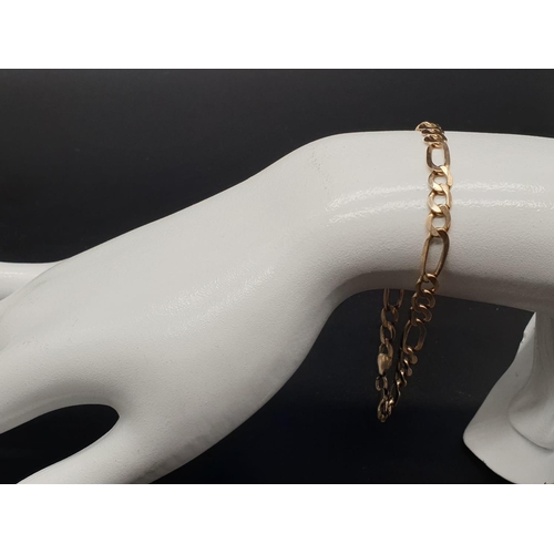 131 - 9ct yellow gold Figaro bracelet, 22cm in length, total weight 6.7 grams