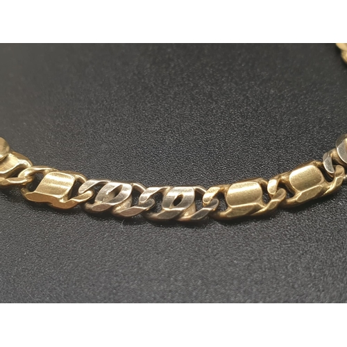 166 - 18k yellow gold fancy link bracelet, length 19cm, weight 11.3 grams