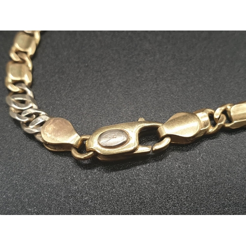 166 - 18k yellow gold fancy link bracelet, length 19cm, weight 11.3 grams