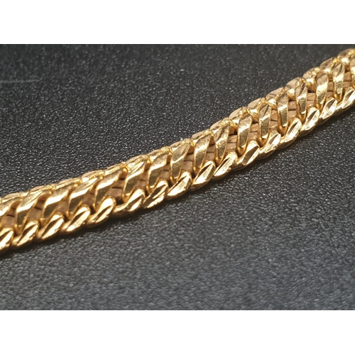 229 - 22ct yellow gold snake link bracelet, no clasp. A/F. length 12.5cm. Weight 8.3 grams