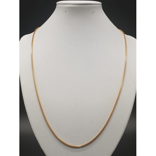 310 - 22k yellow gold box link necklace, length 56 cm, weight 9.5 grams