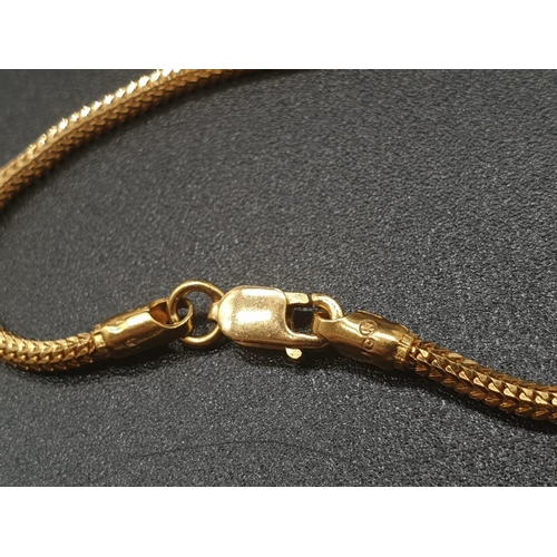 310 - 22k yellow gold box link necklace, length 56 cm, weight 9.5 grams