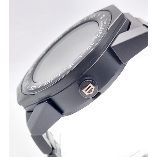 97 - Black TAG Heuer Smartwatch, diameter of face 40mm. length of strap 17cm.