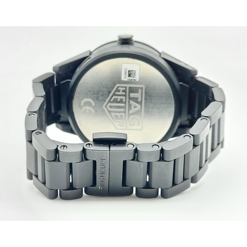 97 - Black TAG Heuer Smartwatch, diameter of face 40mm. length of strap 17cm.