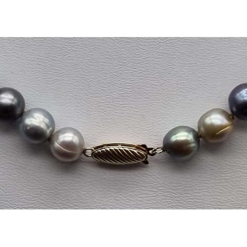 362 - A Multi-Coloured Cultured Pearl Necklace. 42cm. A/F