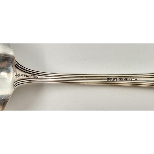 116 - A Vintage Shreve, Crump and Low Sterling Silver Large Serving Fork and Spoon. 21cm. 165g total weigh... 