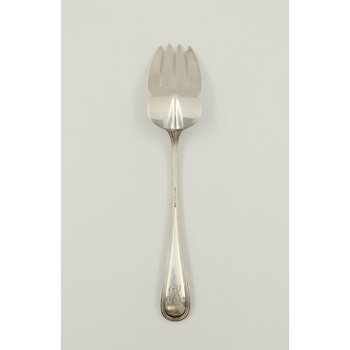 116 - A Vintage Shreve, Crump and Low Sterling Silver Large Serving Fork and Spoon. 21cm. 165g total weigh... 