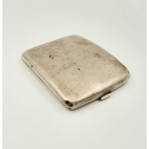 179 - An Antique Silver Barton Cigarette Case. Still opens and clicks shut. A/F. 130g