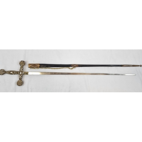 225 - Three Vintage, (two are a pair) Decorative Rapier Swords with Jewelled Handles. The pair come with l... 