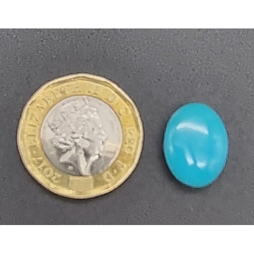 329 - 7.32CTS NATURAL LOOSE TURQUOISE GEMSTONE, OVAL CABOCHON. COMES WITH IGLI CERTIFICATION.