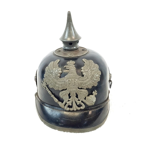 108 - Imperial German 1915 Model Enlisted Mans Pickelhaube Spiked Helmet. The chin strap is missing. Lots ... 