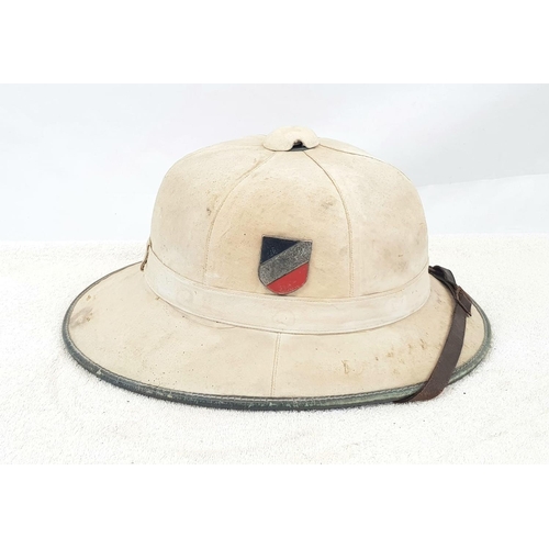 143 - WW2 Africa Corps Pith Helmet. A real “been there” Desert Hat.