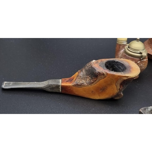 379 - An Eclectic Mix of Six Vintage and Antique Tobacco Smoking Pipes. A/F