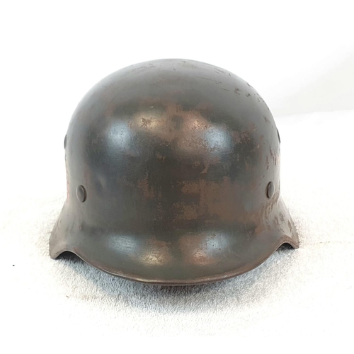 5 - WW2 German Luftwaffe Double Decal M40 Helmet. Stamped ET.62 for the Eisenhüttenwerk Thale
factory in... 