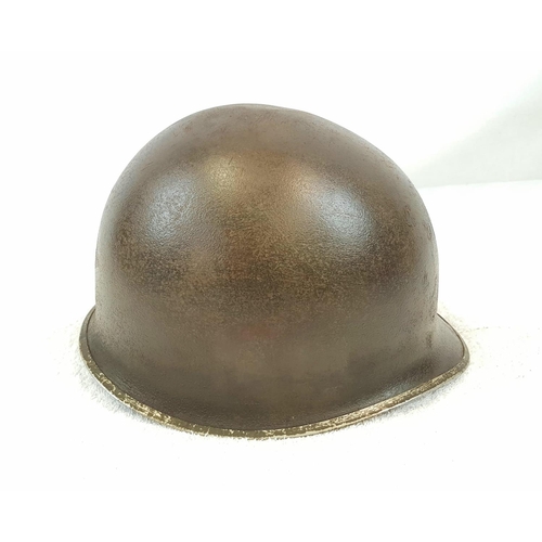 51 - WW2 US McCord M1 Fixed Bale Rangers Helmet. Front seam split. Can just make out the batch number 633... 