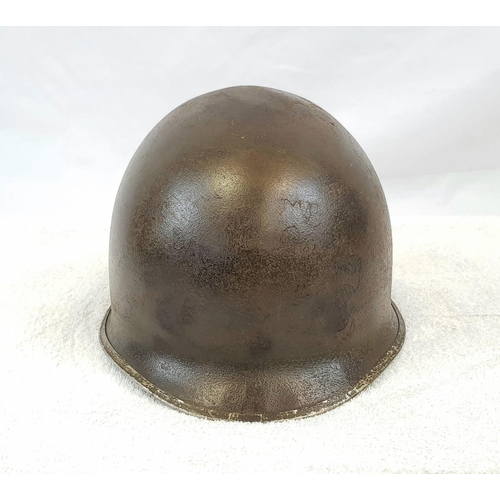 51 - WW2 US McCord M1 Fixed Bale Rangers Helmet. Front seam split. Can just make out the batch number 633... 