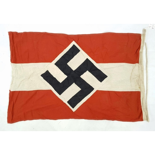 347 - Hitler Youth Flag 60 x 100 cm. 3-part individual sewn panel design.