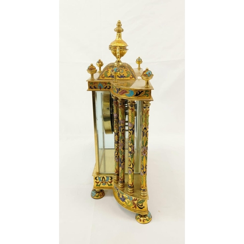 333 - A Reproduction French-Style Enamel and Brass Mantel
Clock. 34 x 45cm. A/F