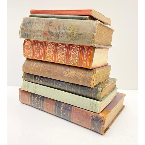 334 - Collection of seven antique/vintage books, great for interior decoration.