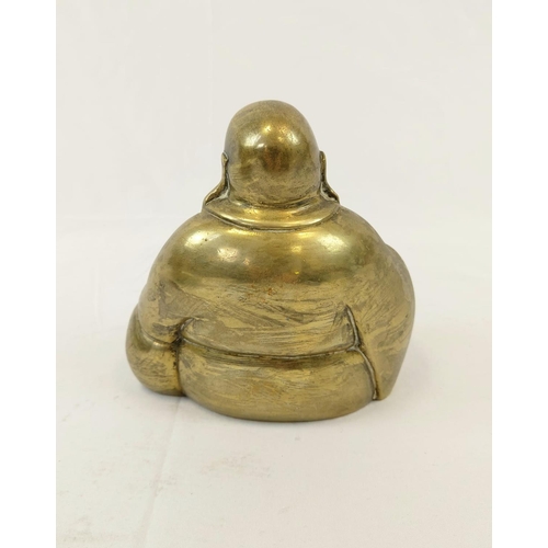 305 - A Large Chinese Brass Bowl - A Brass Hollow Buddha - Two Small Brass Dragon Candlesticks and a Brass... 