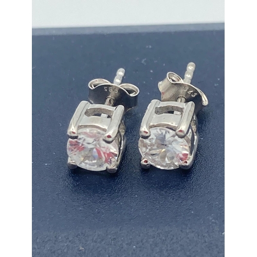 378 - Pair of SILVER and ZIRCON earrings having certificate of authenticity Unworn and in original packagi... 