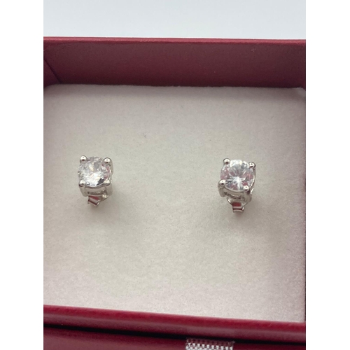 378 - Pair of SILVER and ZIRCON earrings having certificate of authenticity Unworn and in original packagi... 