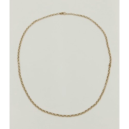 67 - A 9K Yellow Gold Belcher-Link Chain. 58cm. 10.53g