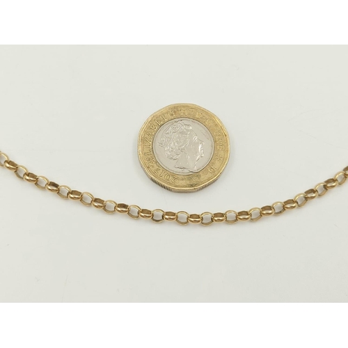 67 - A 9K Yellow Gold Belcher-Link Chain. 58cm. 10.53g