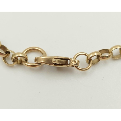 67 - A 9K Yellow Gold Belcher-Link Chain. 58cm. 10.53g