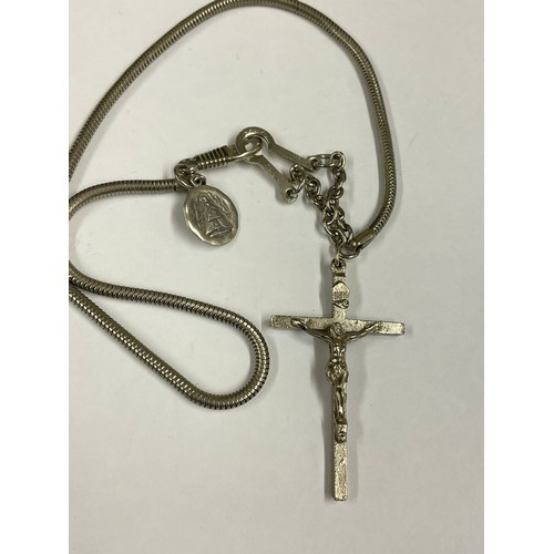 1116 - Vintage pocket watch chain & crucifix