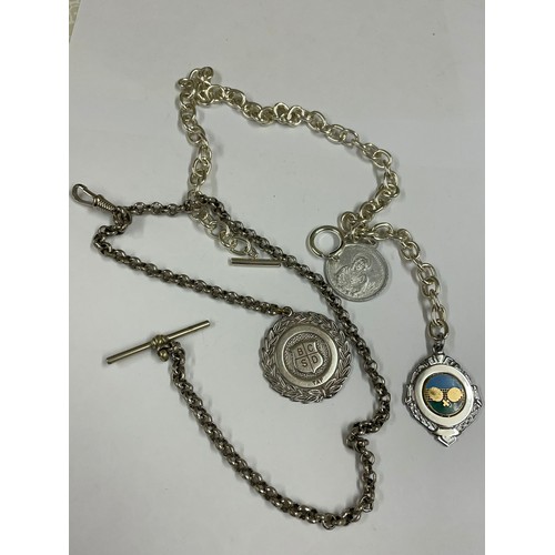 1118 - Vintage pocket watch chains and fobs,