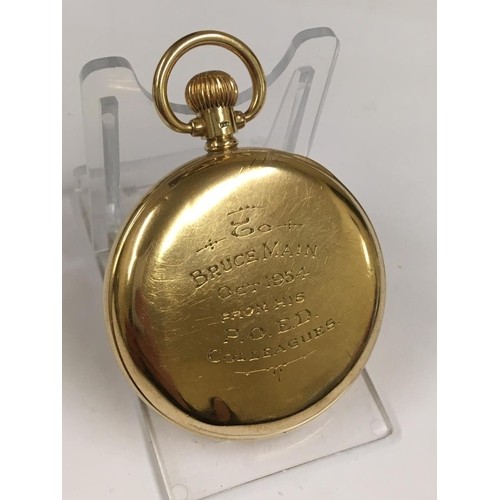 1 - Vintage 9ct solid gold gents Masonic pocket watch , guilloche enamel dial , in good condition and wo... 