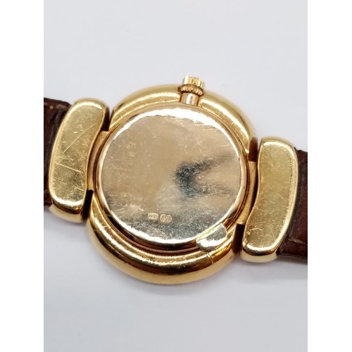 8 - Vintage 18ct gold Rolex Geneve Cellini ladies watch with round face and diamond encrusted bezel and ... 