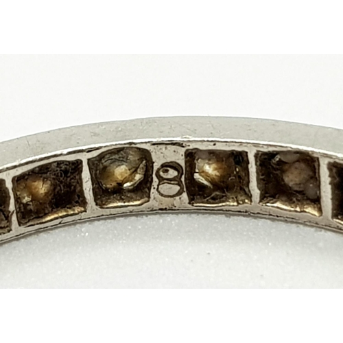 151 - Platinum and diamond full eternity ring, 1ct of diamonds, ring size P, weighs 3.2 grams