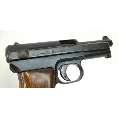 60 - A Mauser (.32 calibre) 7.65 Semi-Automatic Pistol. Circa 1934, walnut grip, factory markings to side... 