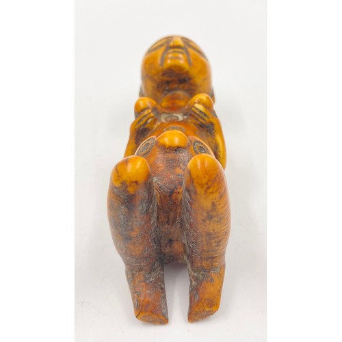 14 - An Antique 19th Century African Luba Tribe (Congo) Maternity Figurine - In a kneeling Position.  12.... 