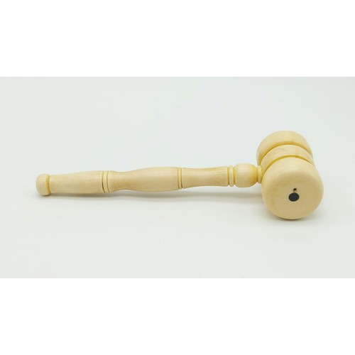 323 - An Antique Victorian Ivory Gavel. 18cm. 129g