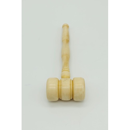 323 - An Antique Victorian Ivory Gavel. 18cm. 129g