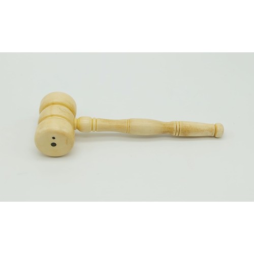 323 - An Antique Victorian Ivory Gavel. 18cm. 129g