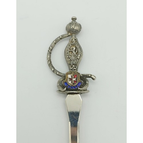 313 - Three Antique Sword-Style Letter Openers. All with fascinating handles - one with a Maltese Cross. L... 