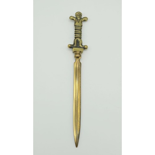 313 - Three Antique Sword-Style Letter Openers. All with fascinating handles - one with a Maltese Cross. L... 