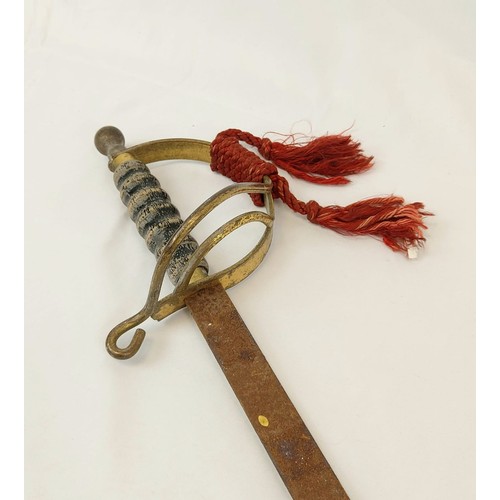 275 - A Pair of Antique Ceremonial Swords. Brass and wooden hilts with original red rope. Length of blade ... 