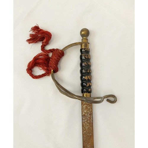 275 - A Pair of Antique Ceremonial Swords. Brass and wooden hilts with original red rope. Length of blade ... 