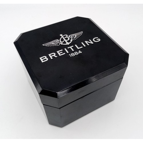 361 - A BREITLING 1884 CHRONOMETER IN STAINLESS STEEL IN ORIGINAL BOX AND PAPERS, AUTOMATIC WITH SPARE LIN... 