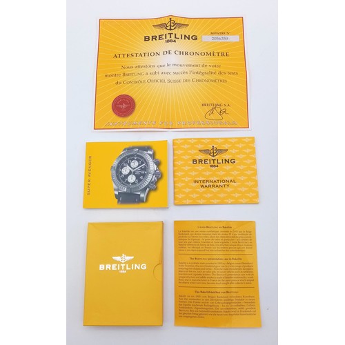 361 - A BREITLING 1884 CHRONOMETER IN STAINLESS STEEL IN ORIGINAL BOX AND PAPERS, AUTOMATIC WITH SPARE LIN... 