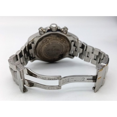 361 - A BREITLING 1884 CHRONOMETER IN STAINLESS STEEL IN ORIGINAL BOX AND PAPERS, AUTOMATIC WITH SPARE LIN... 