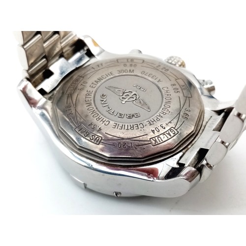 361 - A BREITLING 1884 CHRONOMETER IN STAINLESS STEEL IN ORIGINAL BOX AND PAPERS, AUTOMATIC WITH SPARE LIN... 