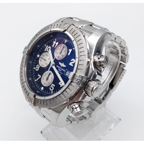 361 - A BREITLING 1884 CHRONOMETER IN STAINLESS STEEL IN ORIGINAL BOX AND PAPERS, AUTOMATIC WITH SPARE LIN... 