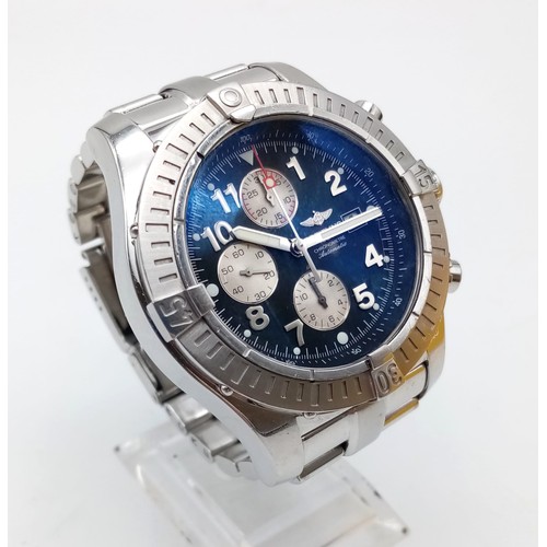 361 - A BREITLING 1884 CHRONOMETER IN STAINLESS STEEL IN ORIGINAL BOX AND PAPERS, AUTOMATIC WITH SPARE LIN... 